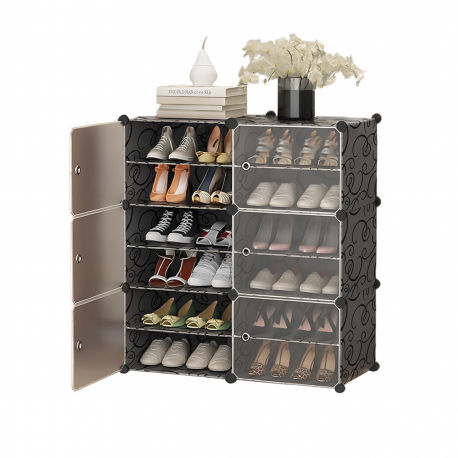 Imagen de Zapatero plastico 6 niveles color negro disponible para compra online