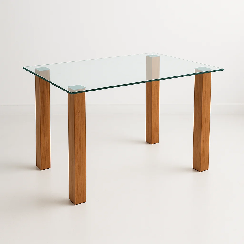 Mesa de comedor vidrio Quadra 120x80