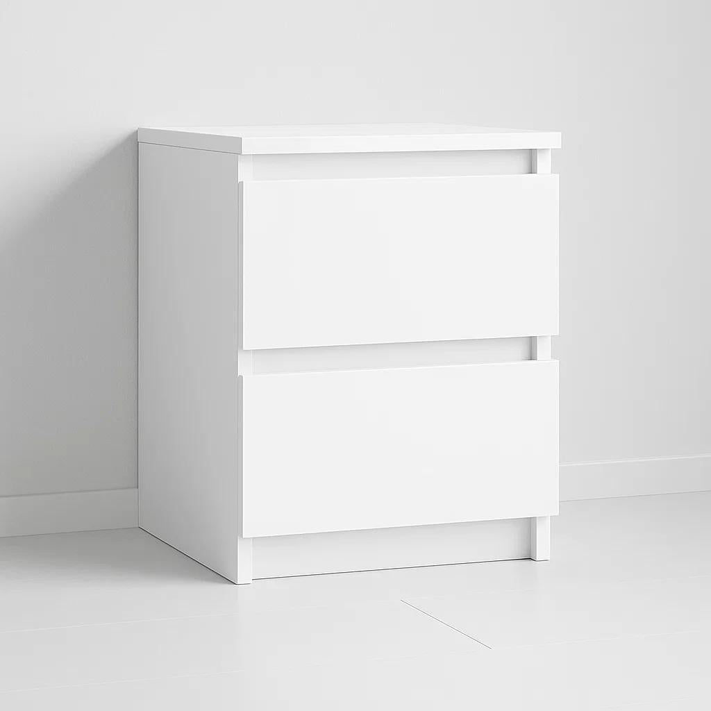 Velador Cajon Doble Minimal 30x40 - Blanco