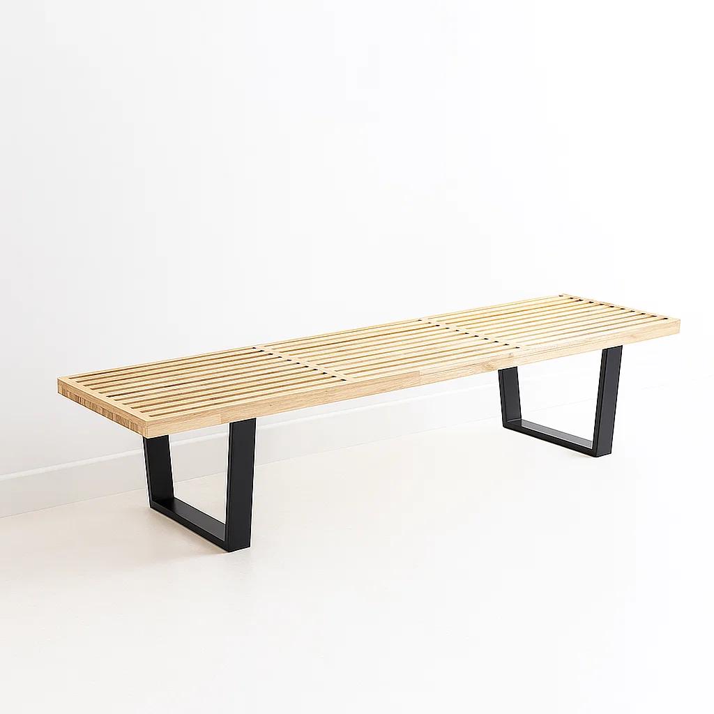 Banqueta De Madera Y Metal George Nelson 160cm