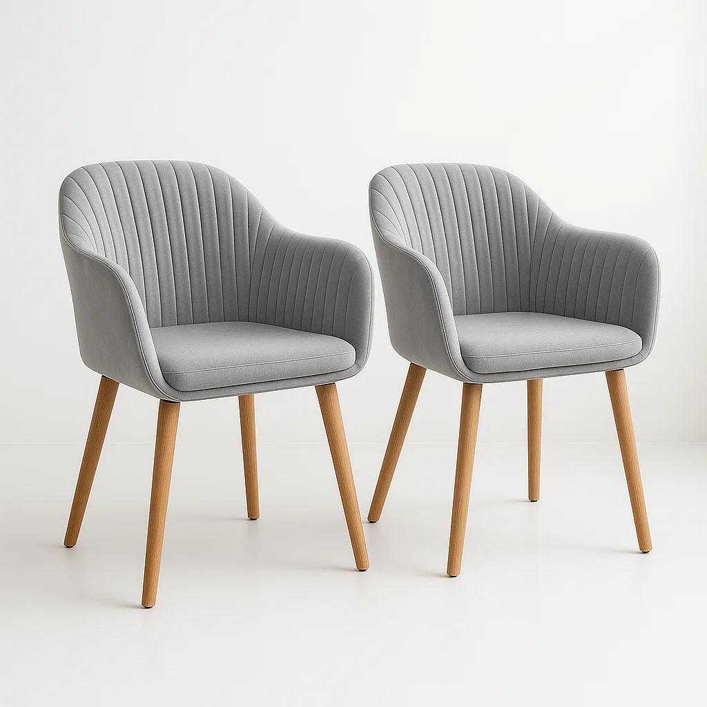Pack de 2 Butacas Sitiales Poltronas Diamante Terciopelo - Gris