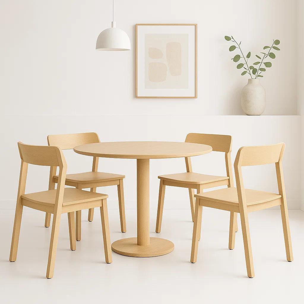 Pack de 4 Sillas de Comedor Madera Rover Viena Natural