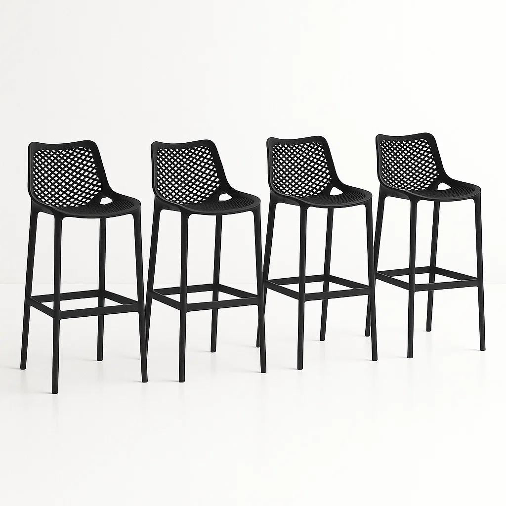 Pack de 4 Taburetes Piso de Bar Air Berlín - Negros