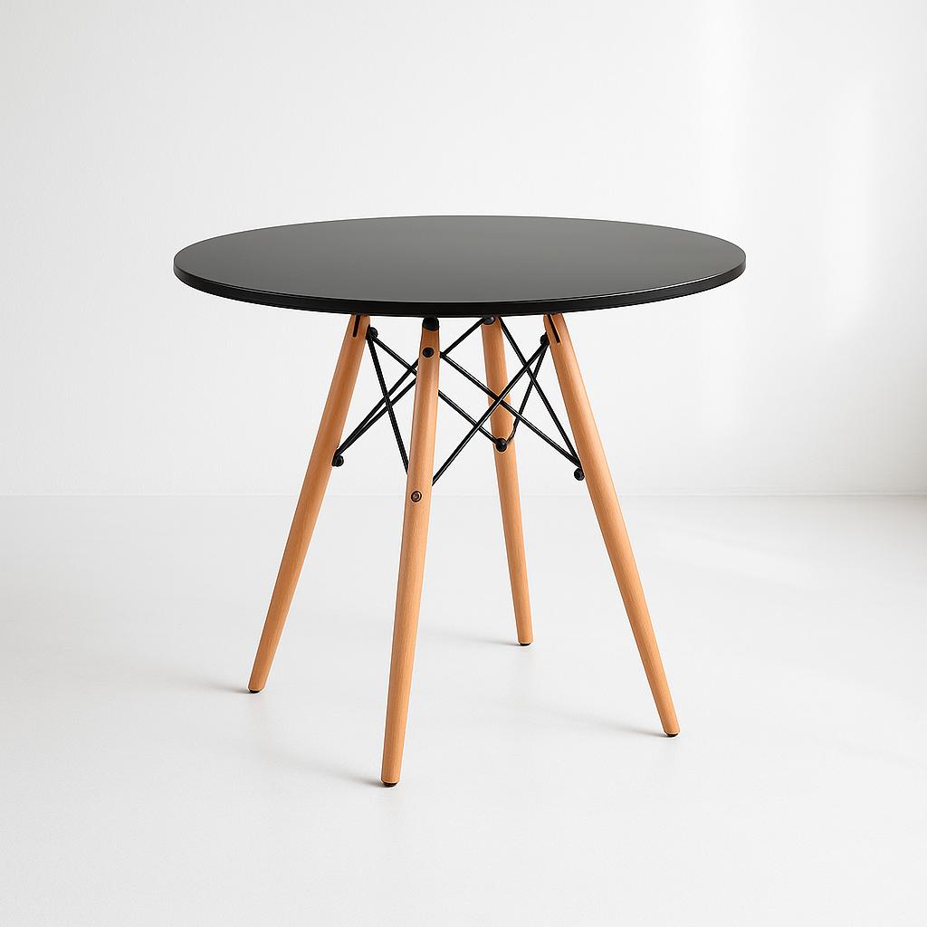 Mesa de Comedor Eames 80cm redonda - Negra