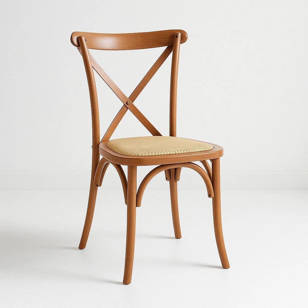 Silla Crossback Madera Rattan Natural