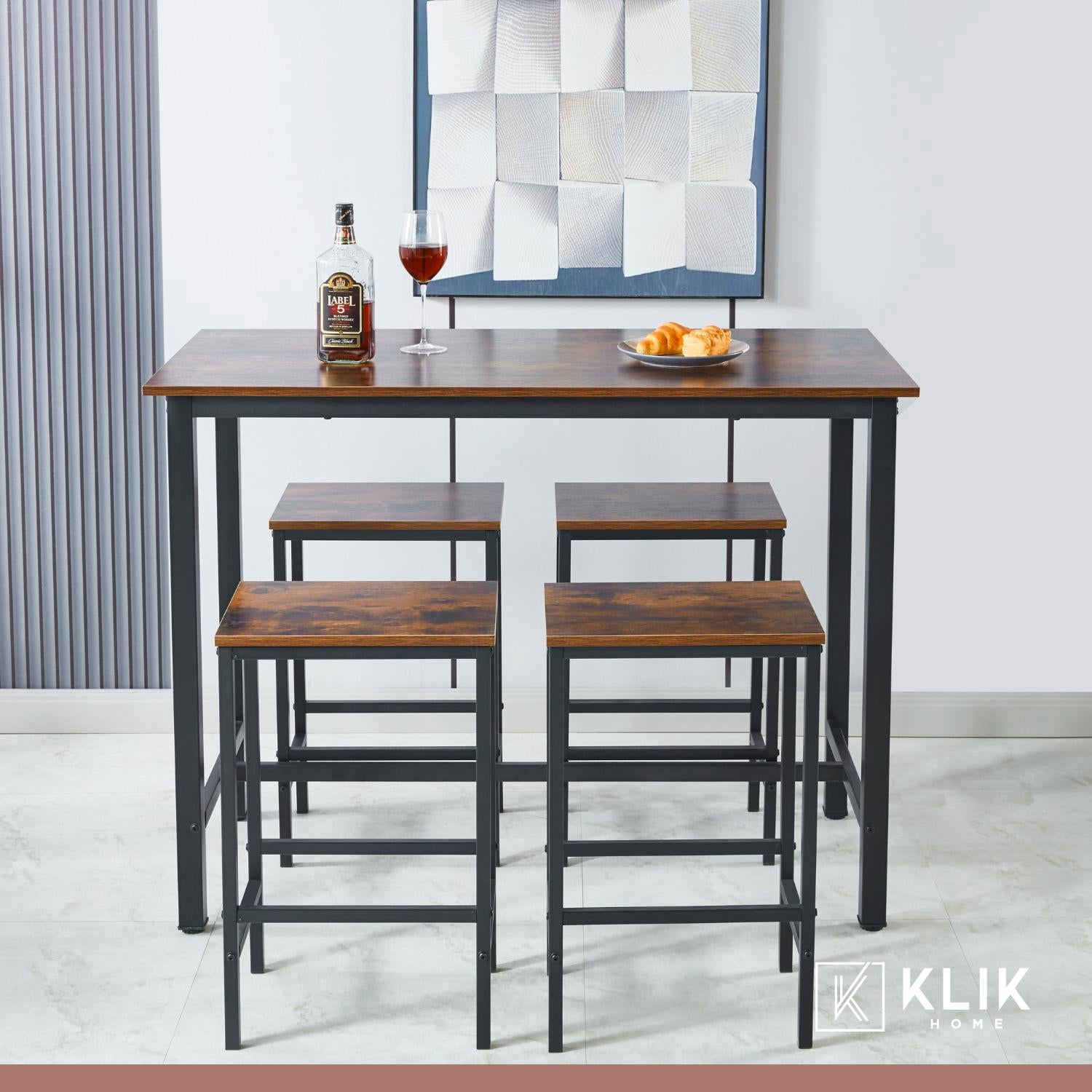 Set de comedor para cocina con pisos taburetes madera industrial