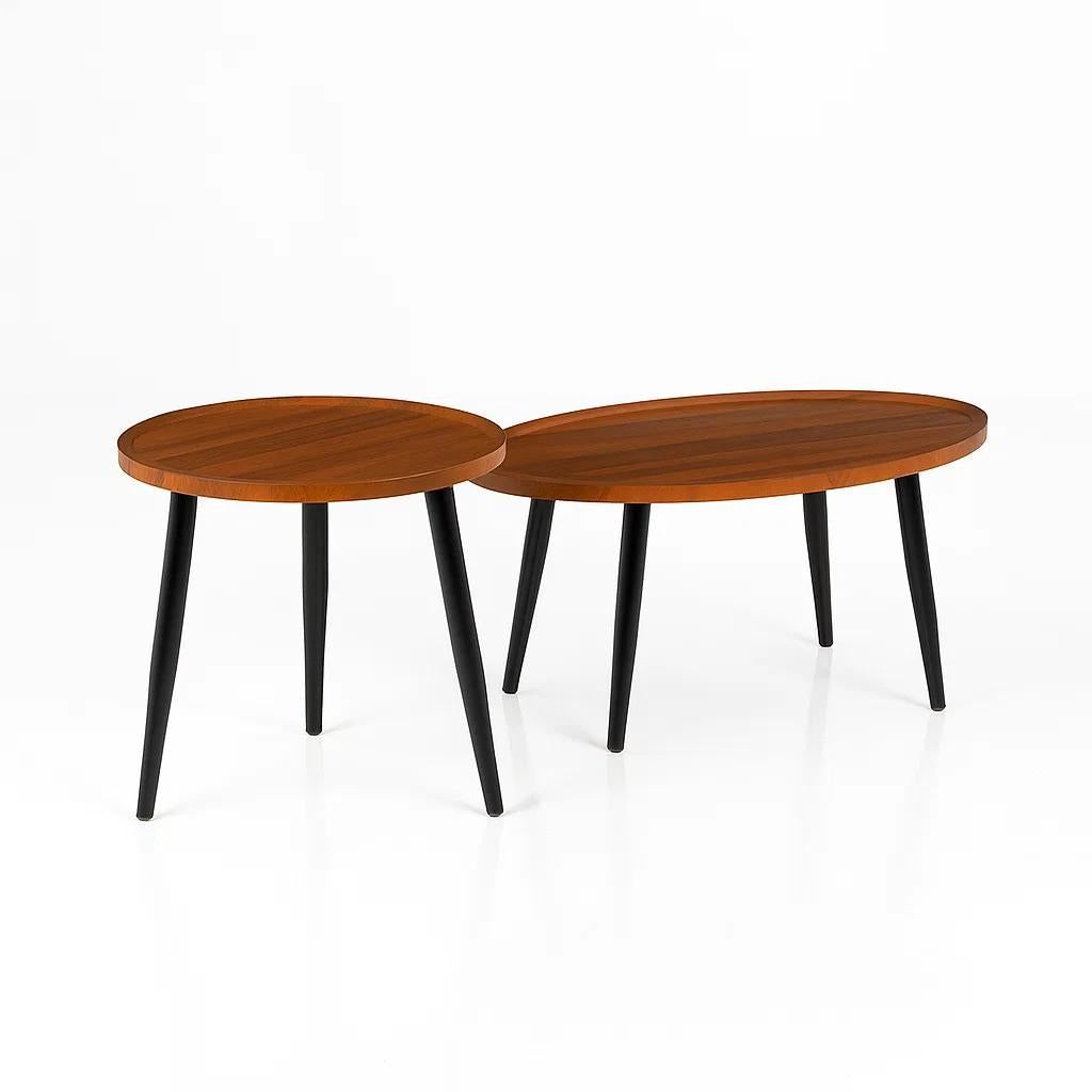 Set de Mesas de Centro Nido - Diseño Moderno de Madera y Metal