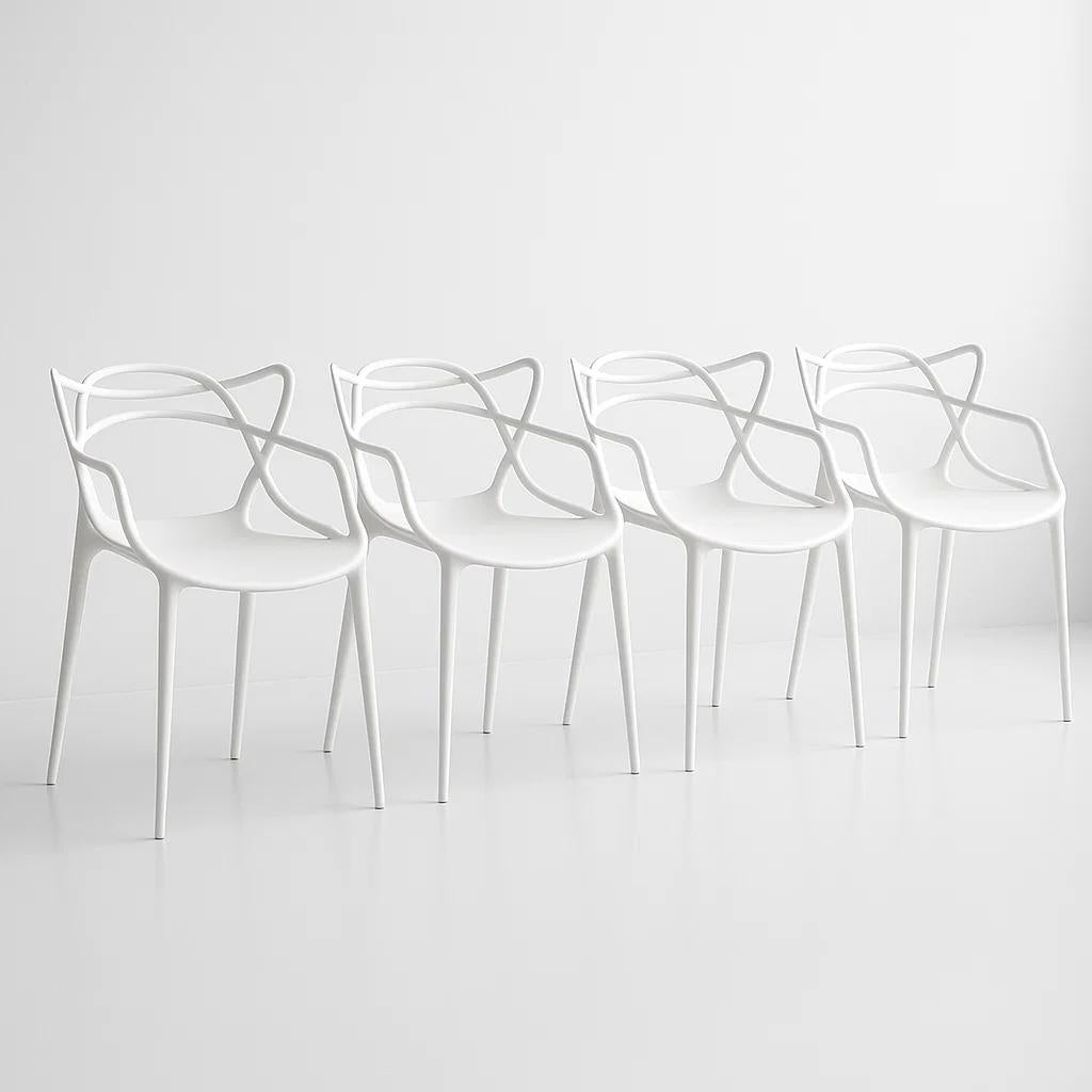 Pack de 4 sillas de terraza o comedor Master - Blancas