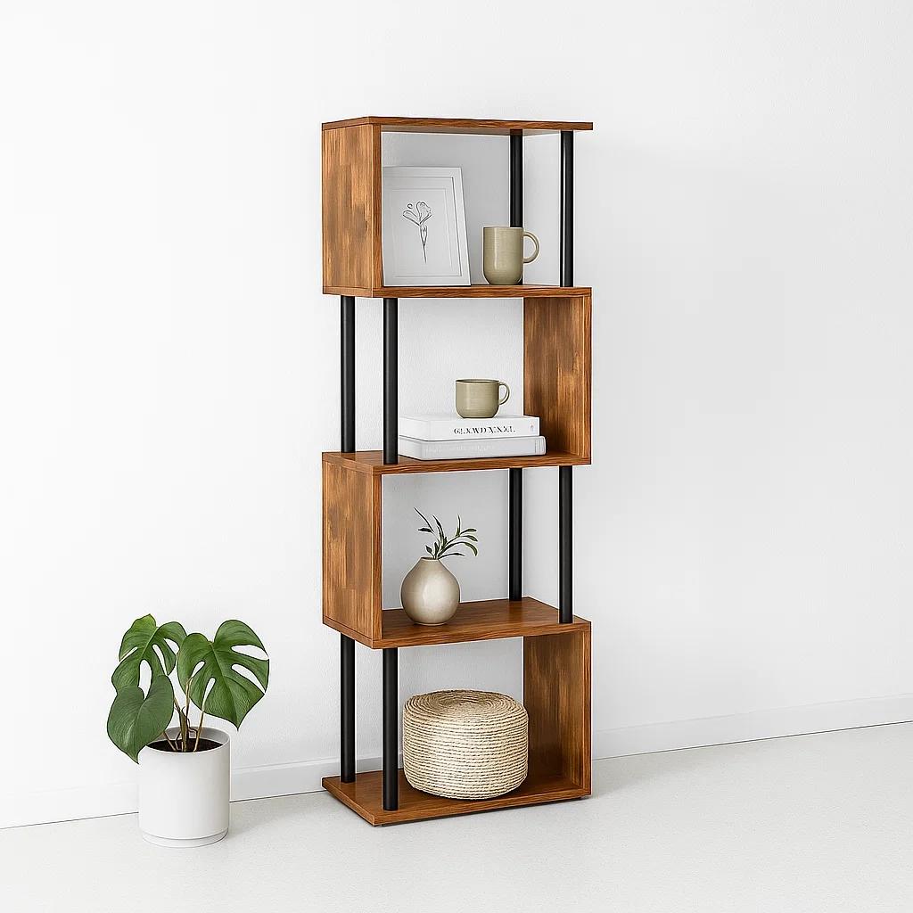 Estantería Decorativa 4 Niveles ZigZag Rack 24x38x124.5