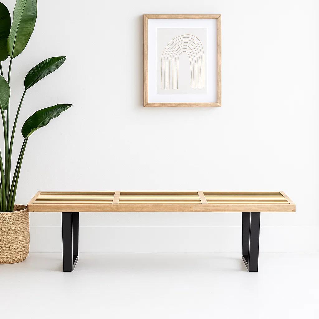 Banqueta de Madera y Metal George Nelson 160cm