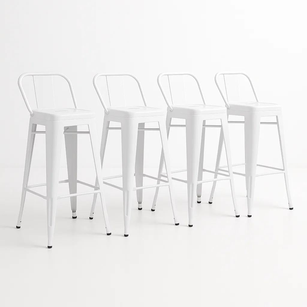 Pack de 4 Taburetes Tolix de acero - Blancos