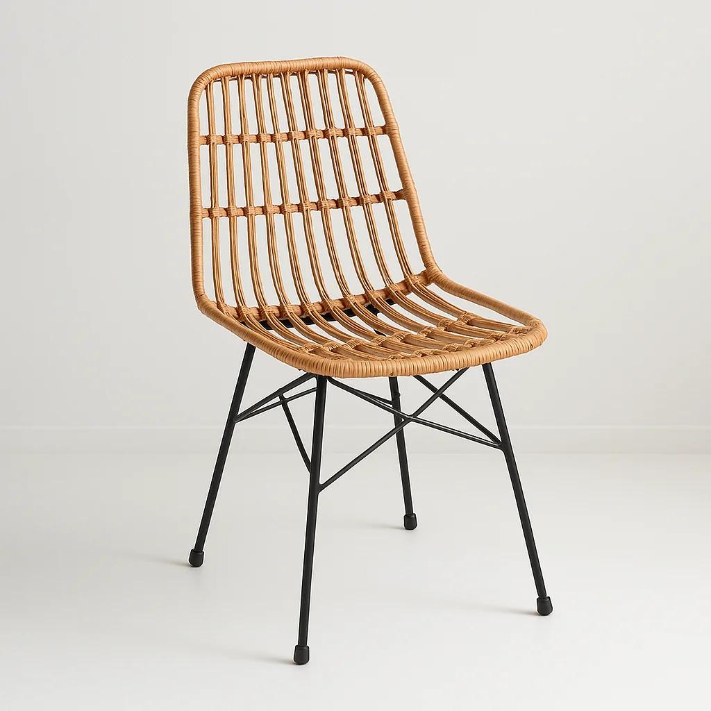 Silla de Comedor Terraza Rattan Grecia Color Madera