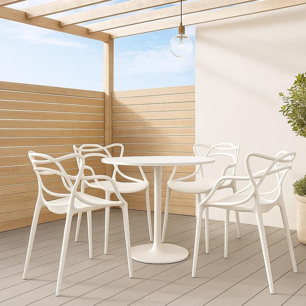 Pack de 4 sillas de terraza o comedor Master - Blancas