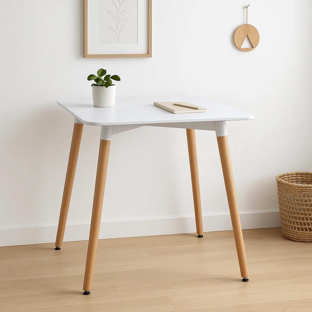 Mesa Cuadrada de Comedor Eames 80x80cm - Blanca