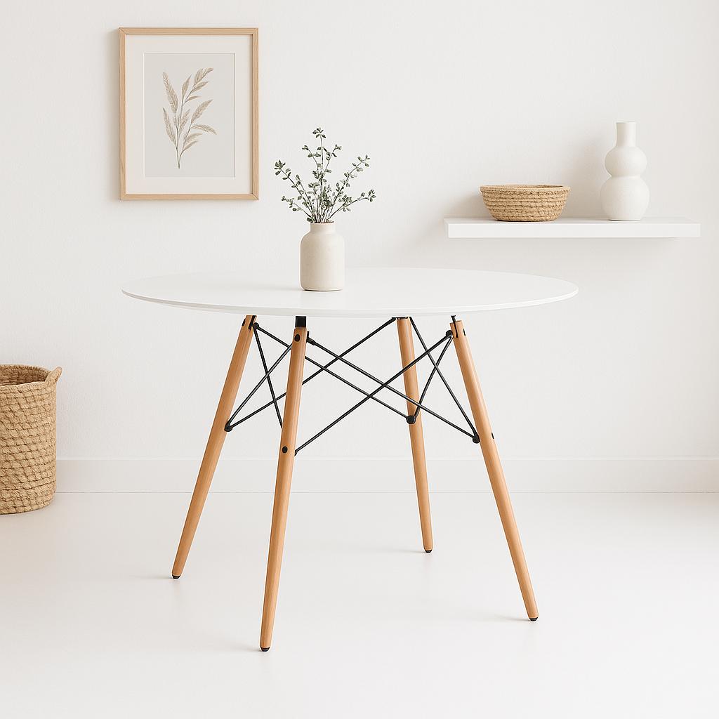 Mesa de Comedor Eames 80cm redonda - Blanca