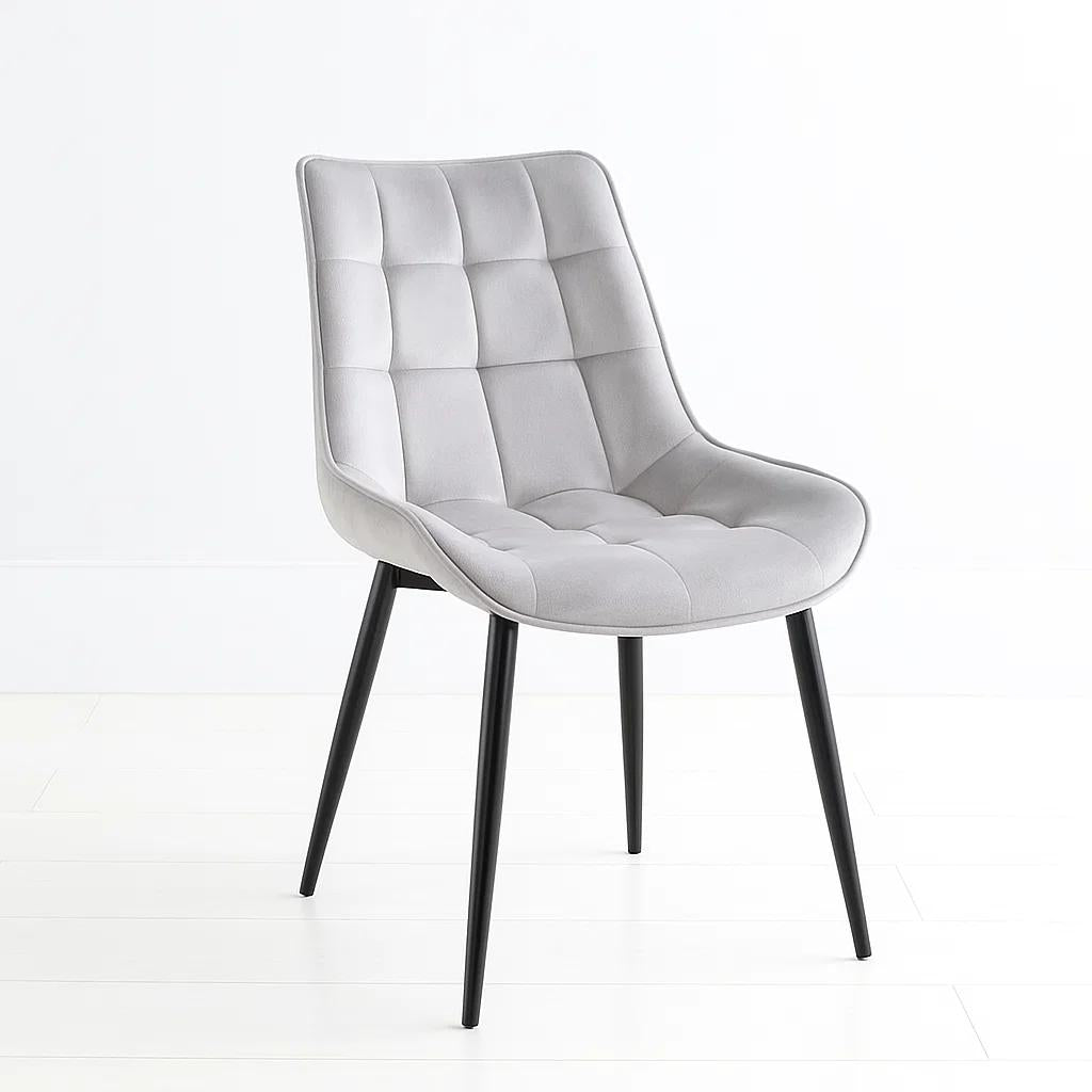 Silla de Comedor Macron Acolchada Terciopelo - Gris