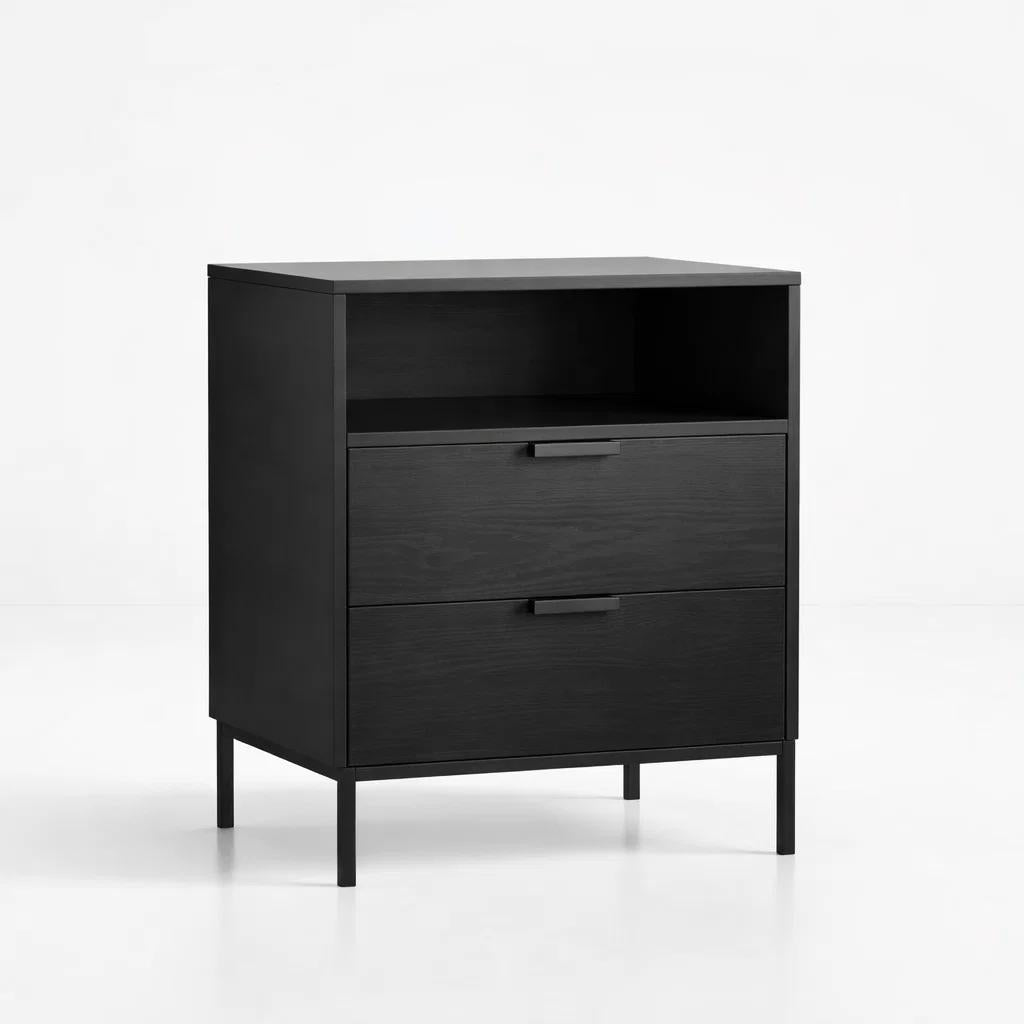 Velador Noir Loft Negro con Patas Metálicas