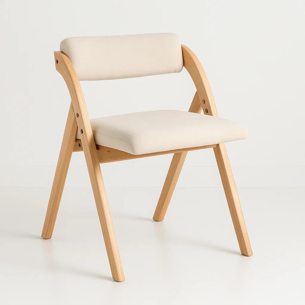 Silla Betlahem de madera plegable acolchada - Beige