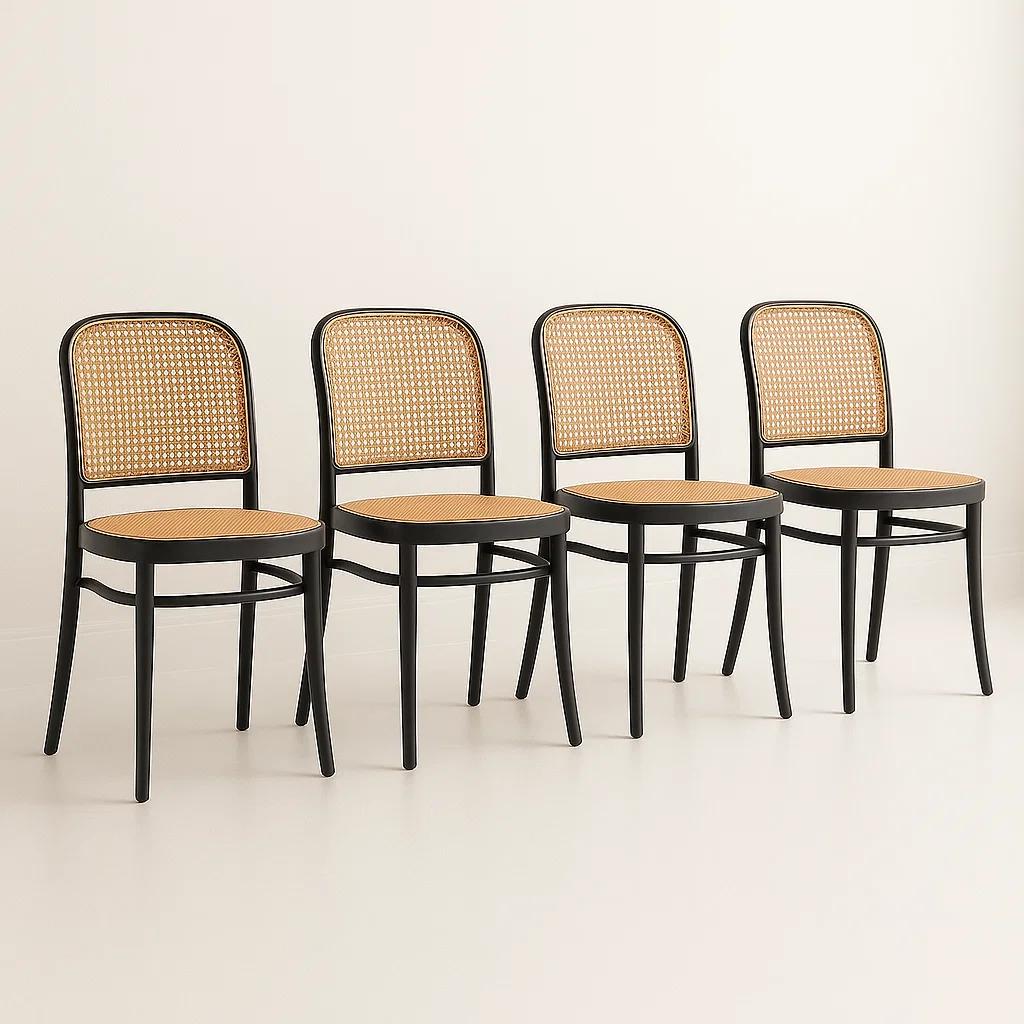 Pack de 4 Sillas Lombardía de Polipropileno - Negra