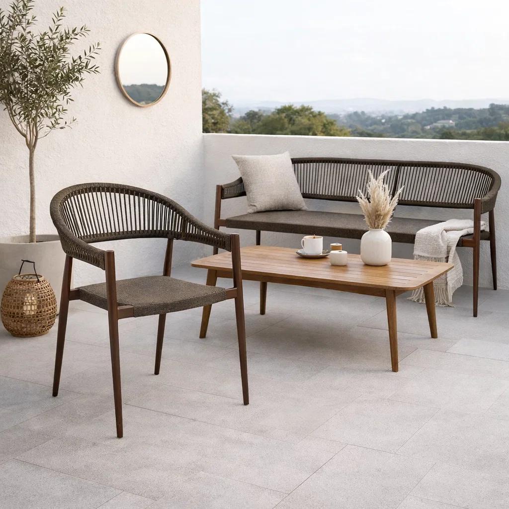 Pack de 2 Sillas de Terraza Douce - Aluminio y Rattan