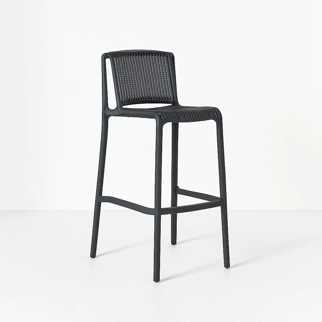 Taburete Alto Capri Polipropileno - Negro
