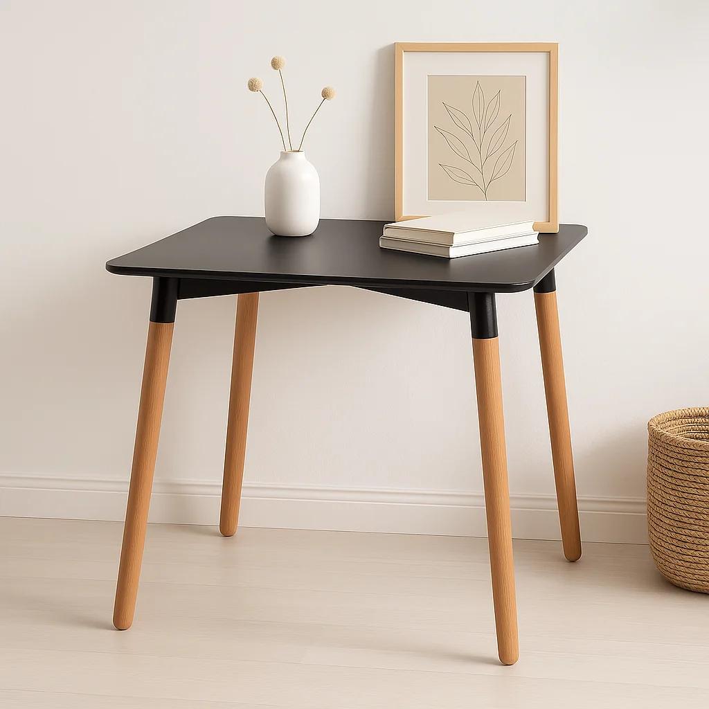 Mesa Cuadrada de Comedor Eames 80x80cm - Negra