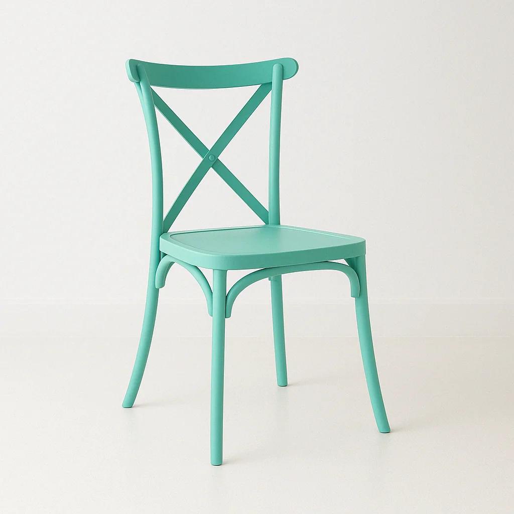 Silla Crossback Danubio de Terraza Exterior o Comedor - Menta
