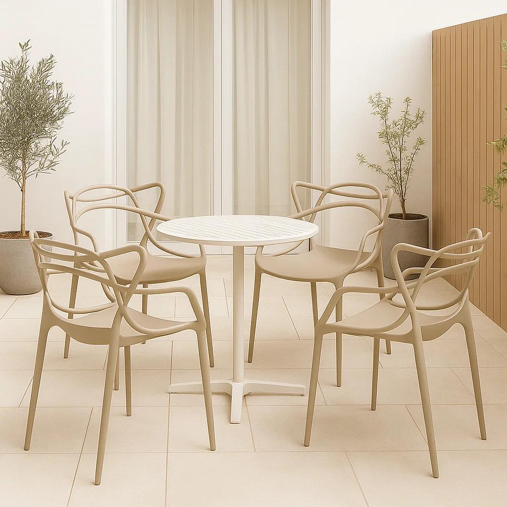 Pack de 4 sillas de terraza o comedor Master - Beige