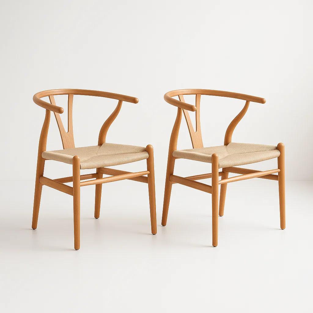 Pack 2 Sillas Wishbone Madera - Natural