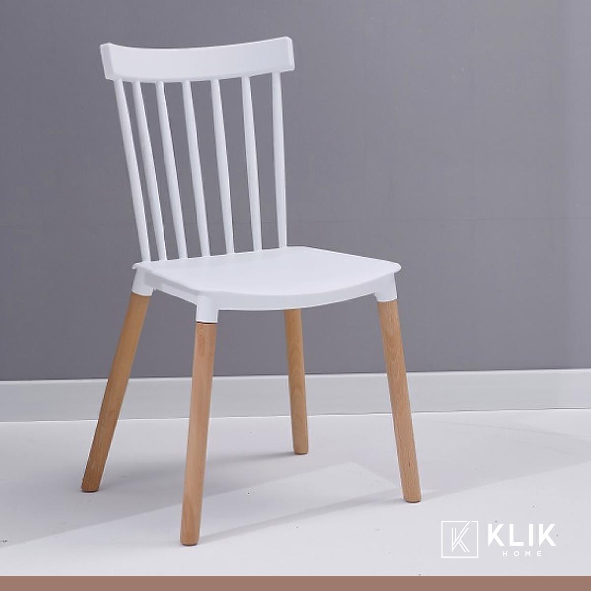 Comedor Mesa Redonda blanca 80cm + 4 sillas Windsor blanca
