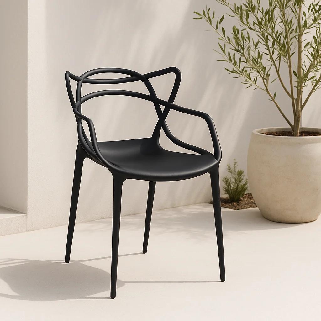 Silla de Terraza Exterior o comedor Master - Negra