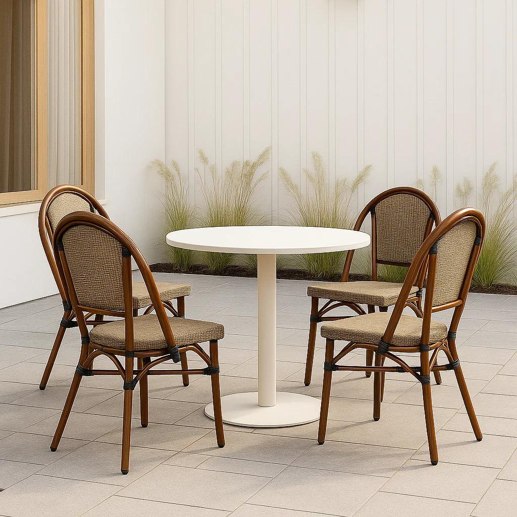 Pack de 4 Sillas Bistro Parisina Textileno - Beige