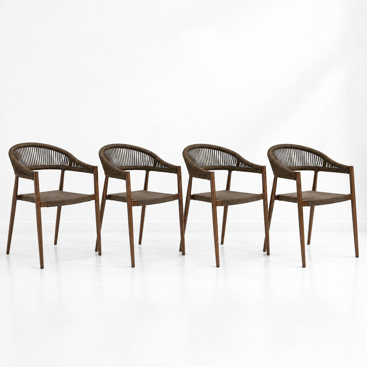 Pack de 4 Sillas de Terraza Douce - Aluminio y Rattan