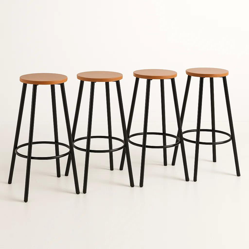 Pack de 4 Pisos taburete de bar elipse industrial