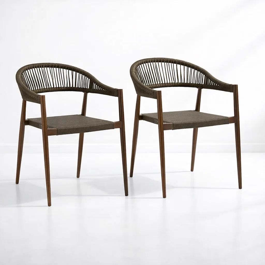 Pack de 2 Sillas de Terraza Douce - Aluminio y Rattan