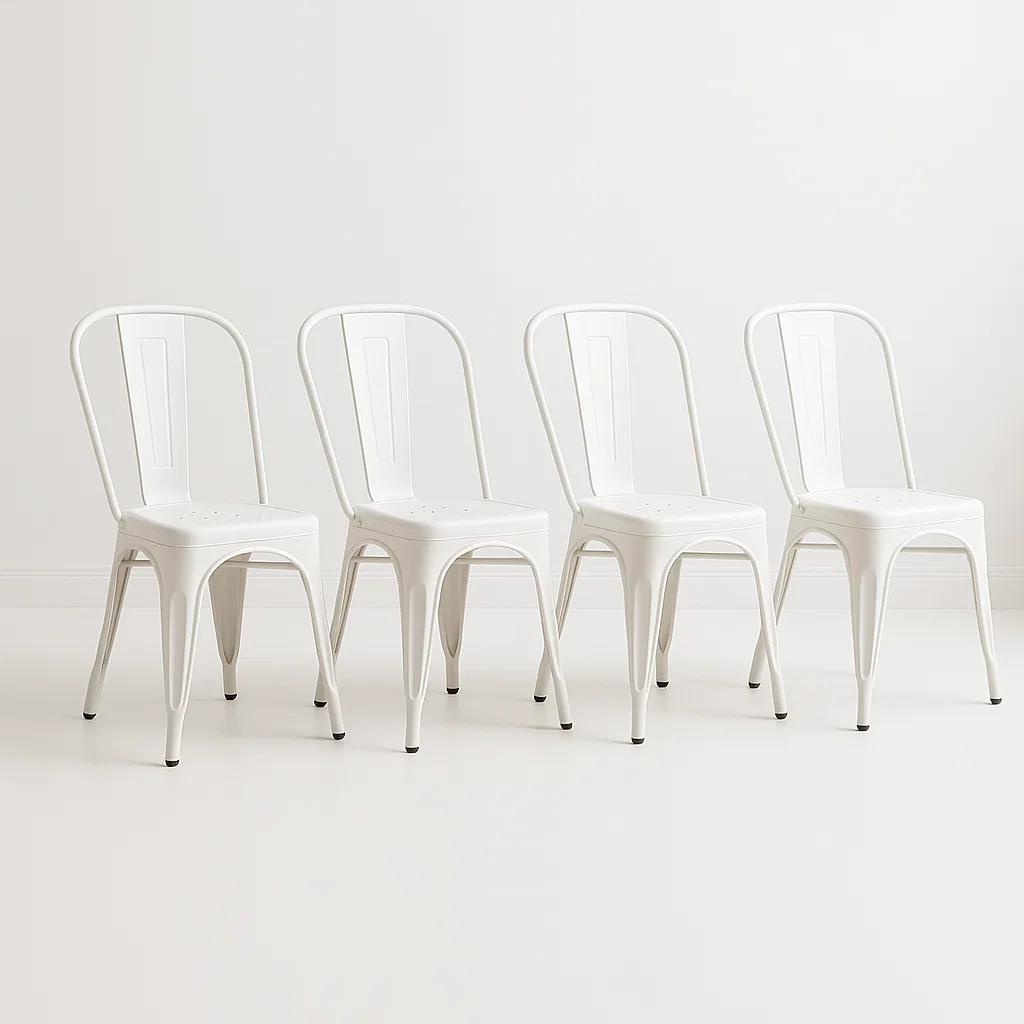 Pack de 4 sillas Tolix Blancas