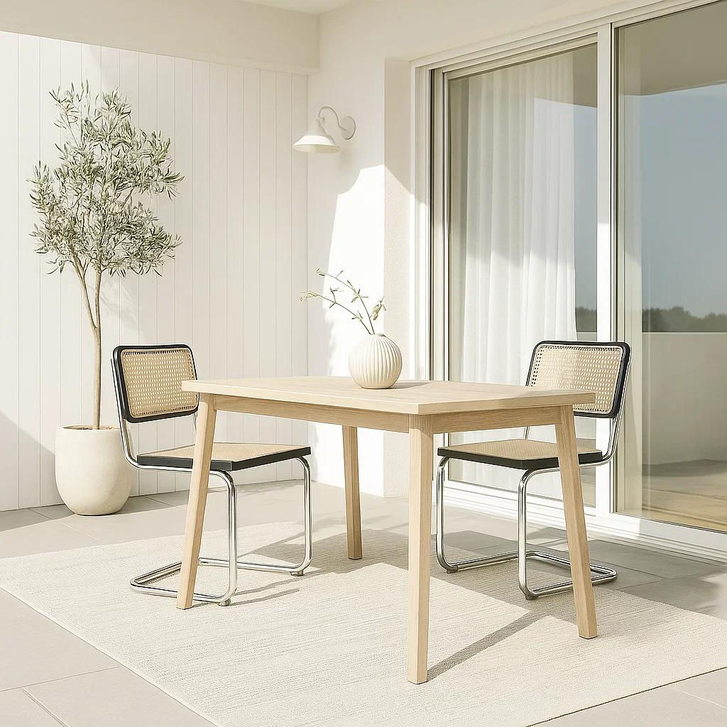 Pack de 2 Sillas Breuer Madera y Rattan - Negras