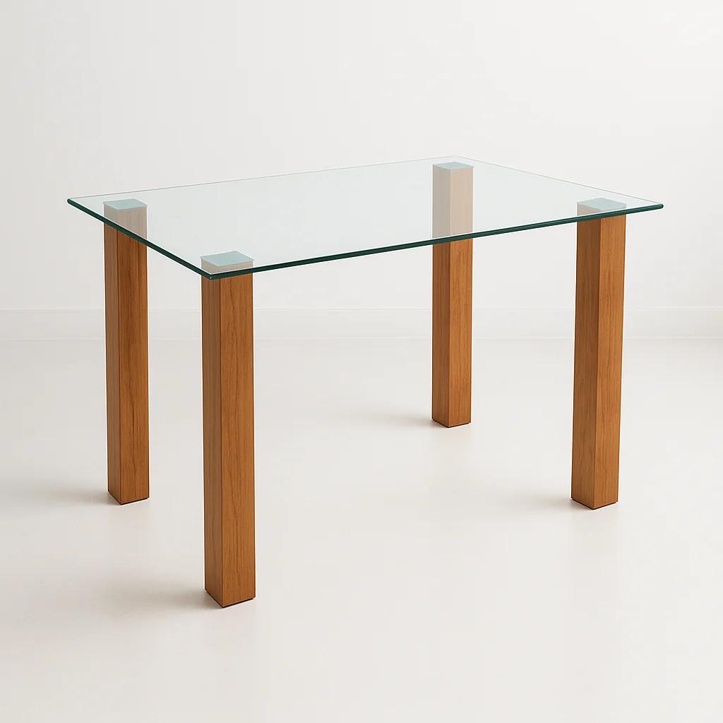 Mesa de comedor vidrio Quadra 120x80