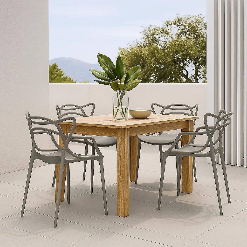 Pack de 4 sillas de terraza o comedor Master - Gris