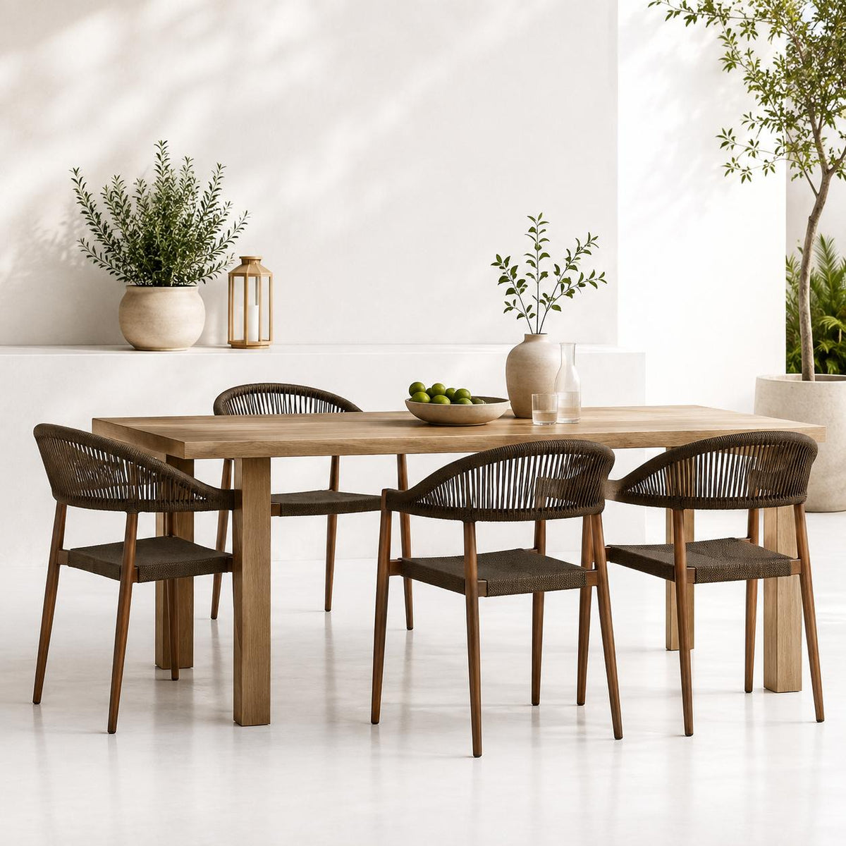 Pack de 4 Sillas de Terraza Douce - Aluminio y Rattan