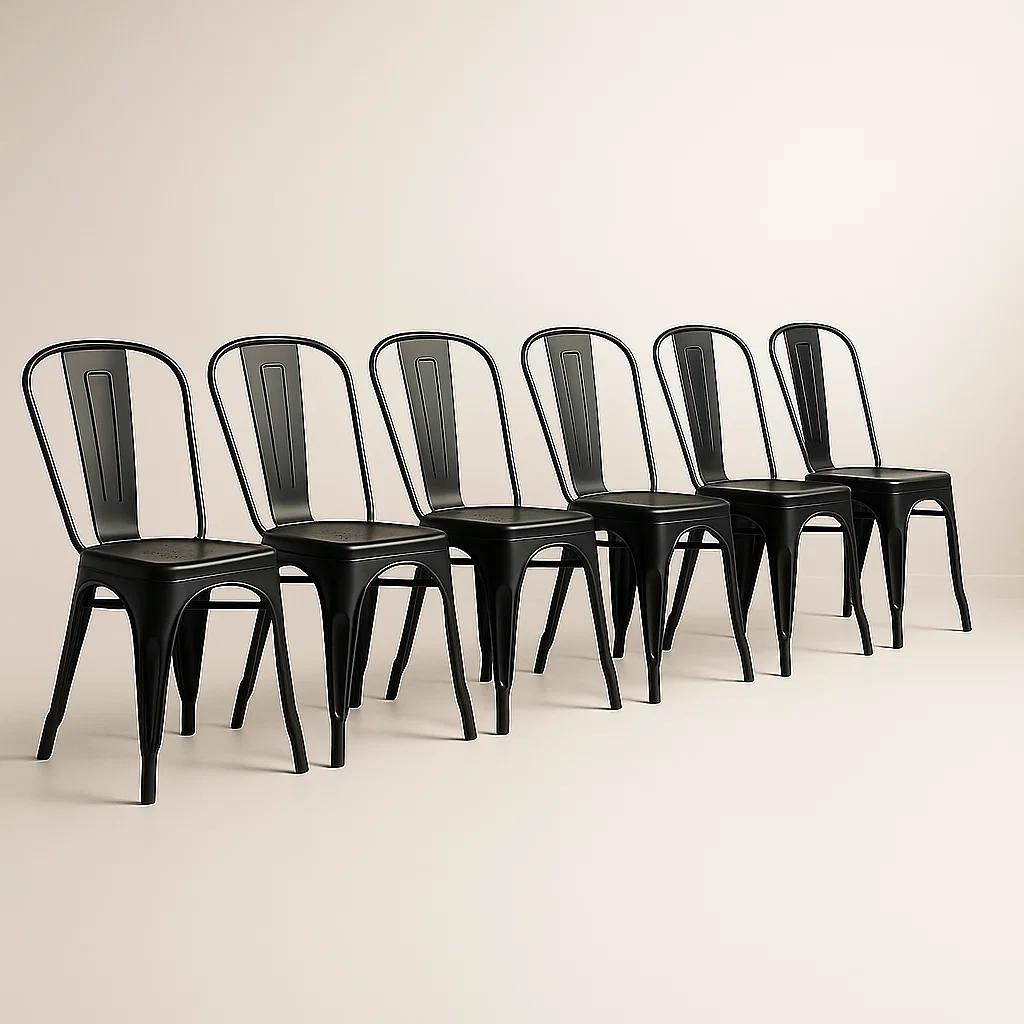 Pack de 6 Sillas Tolix - Negras