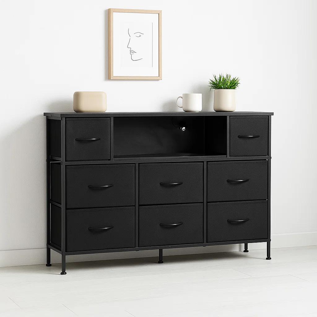 Mueble Organizador LED Xtreme Multimedia con Estación de Carga Integrada - Negro