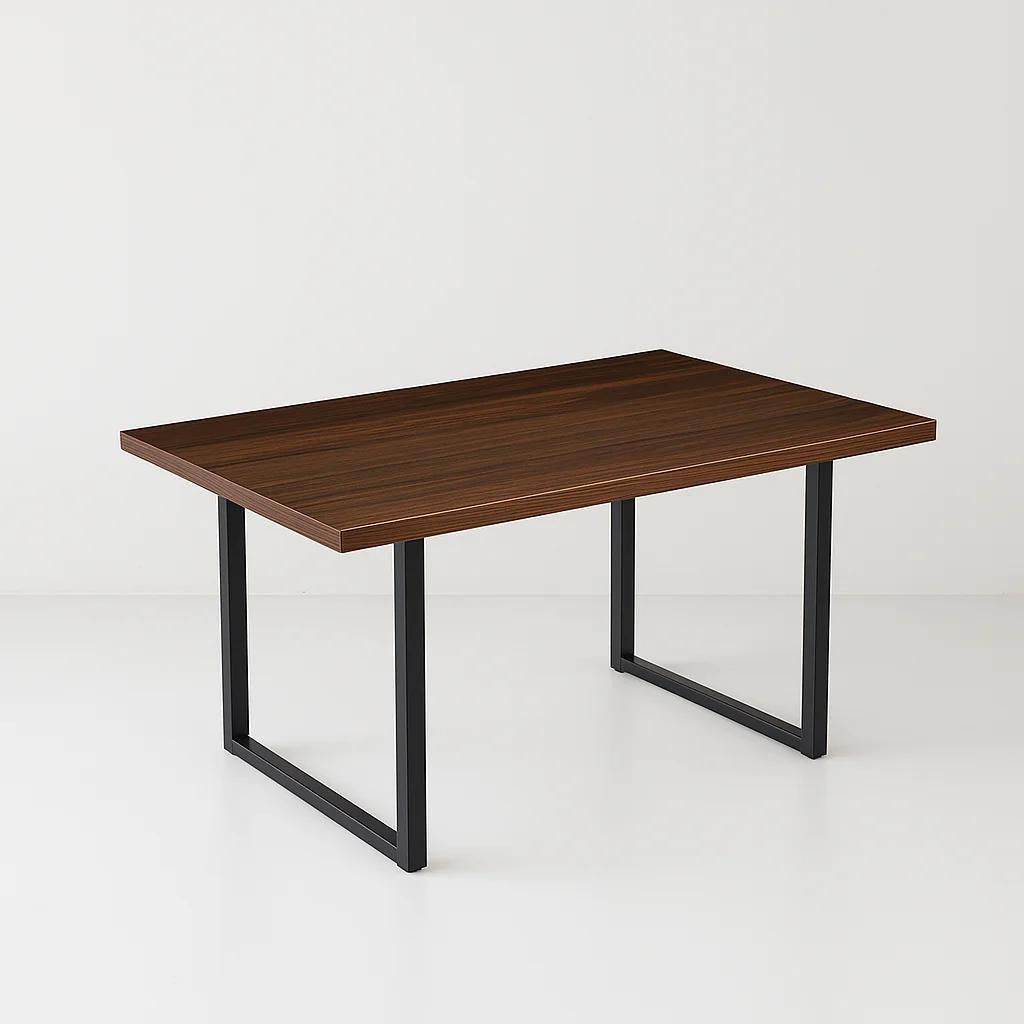 Mesa de Comedor Estilo Industrial 140x90 - Madera Oscura Walnut