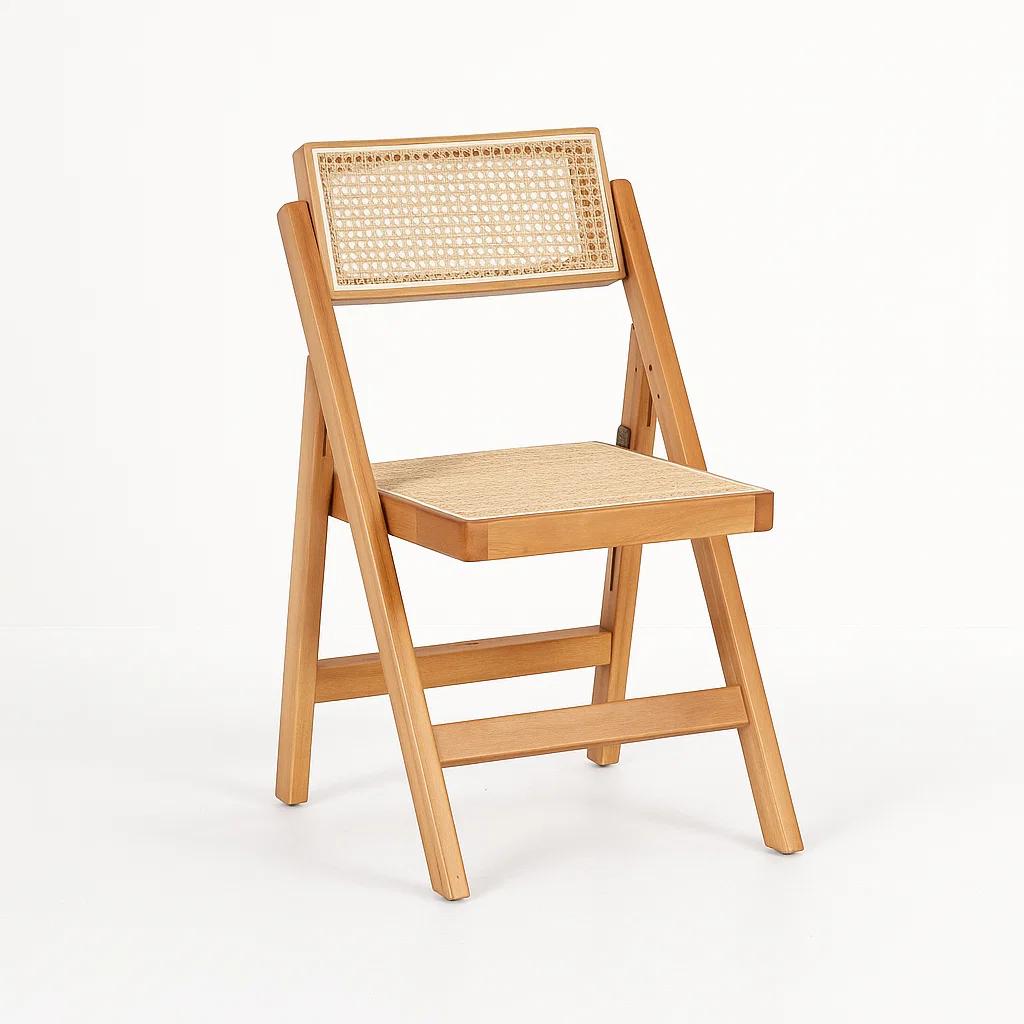 Silla Mistral Plegable de Madera Rattan Natural