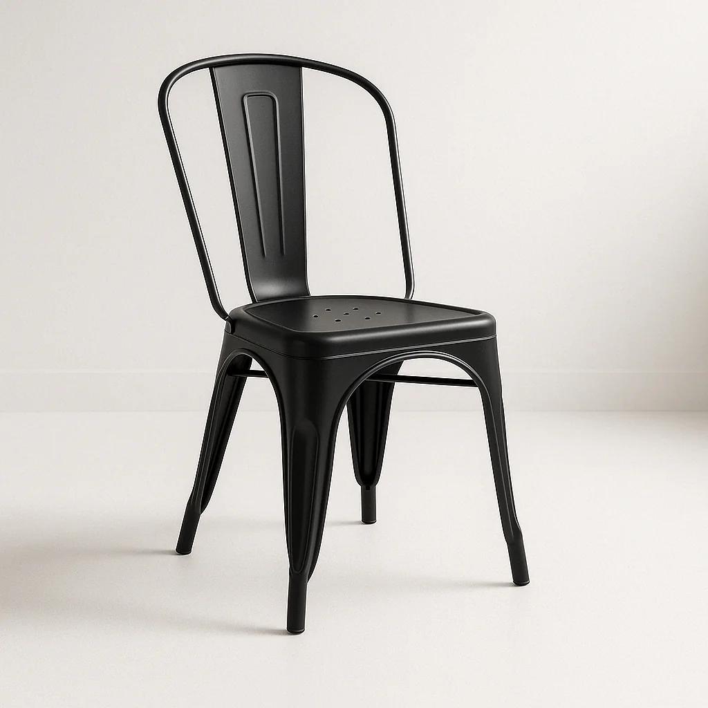 Silla Tolix de Comedor o Terraza Exterior - Negra