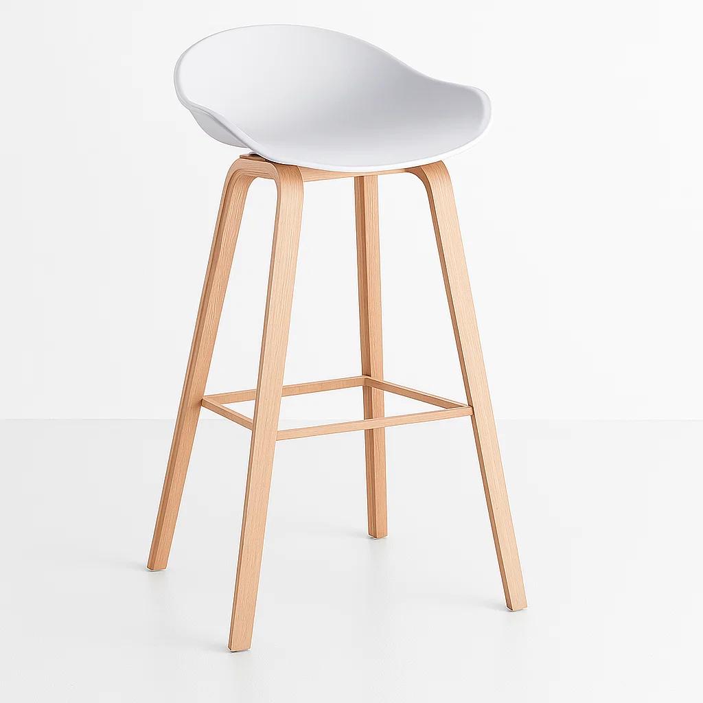 Taburete Piso Bar Nordic - Blanco