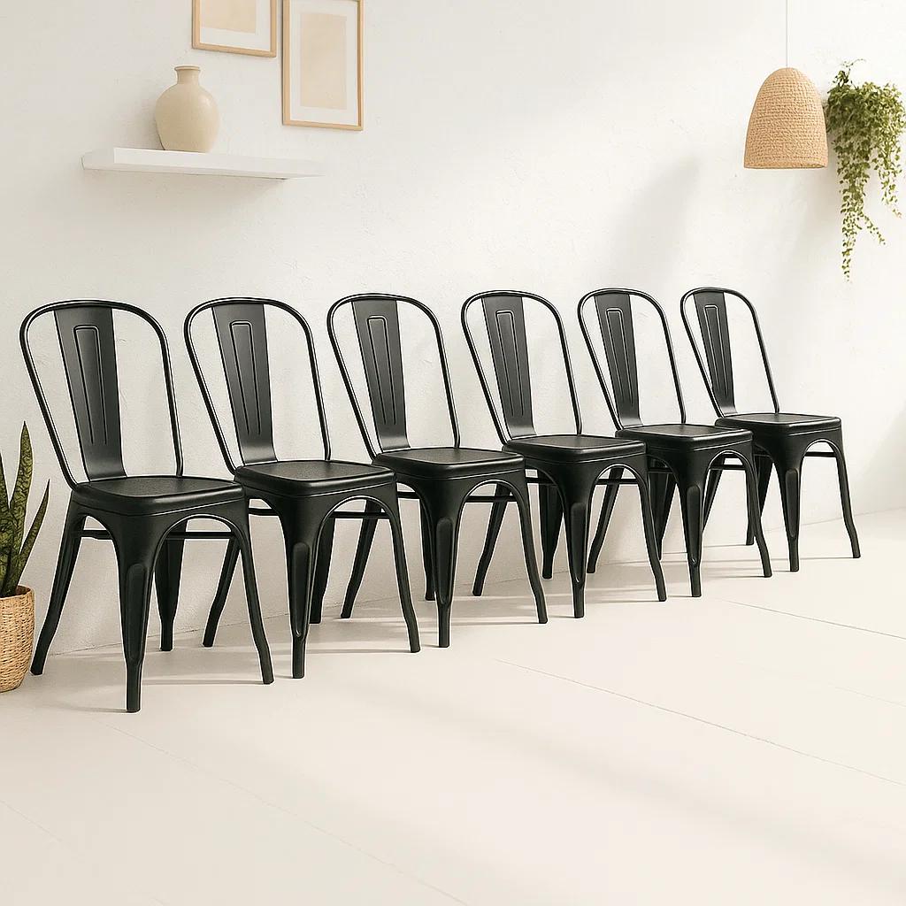 Pack de 6 Sillas Tolix - Negras