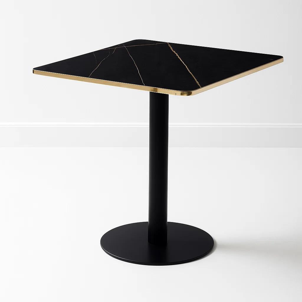 Mesa Luxor de Mdf Efecto Marmol Negro con Dorado
