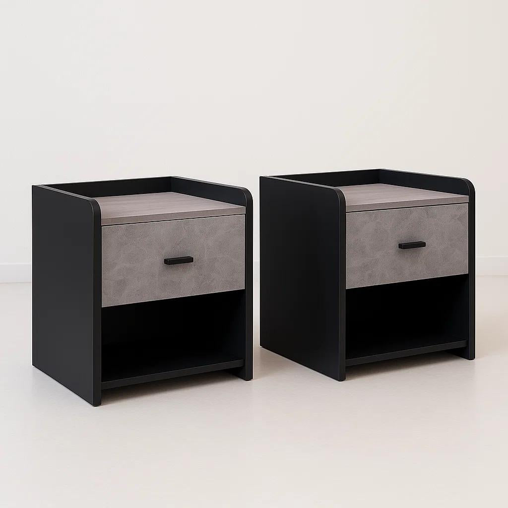 Pack de 2 Veladores Marmol MDF 30x40 - Gris