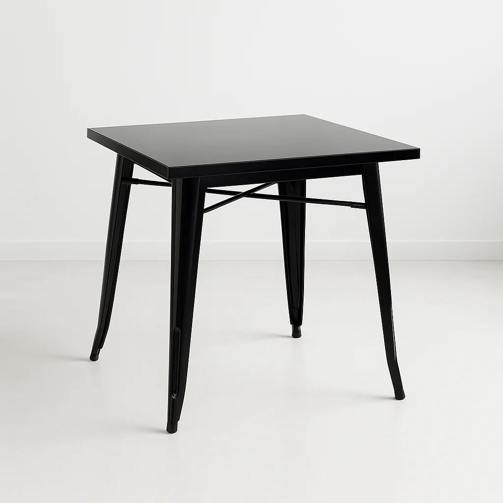 Mesa Tolix de Acero 80x80cm para Bar o Terraza o Restaurant - Negra